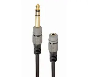 Gembird Audio-Adapter 6,35 mm M auf 3,5 mm F / Länge 0,2 m / vergoldeter Stecker / schwarz