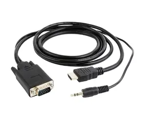 Gembird Adapter HDMI-A (M) auf VGA (M) + 3,5 mm Audio / Kabel 1,8 m / Schwarz