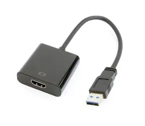 Gembird Adapter USB 3.0 A (M) auf HDMI (F) / Audio+Video / Kabel 15cm / 1080p60Hz / schwarz