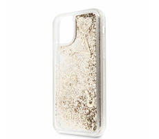 Guess Glitter Hearts Backcover für Apple iPhone 11 Gold