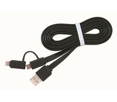 Gembird Combo USB-Kabel für Datenübertragung und Laden 1 m schwarz / Apple Lightning (M) / MicroUSB (M) / USB 2.0 A (M)
