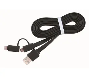 Gembird Combo USB-Kabel für Datenübertragung und Laden 1 m schwarz / Apple Lightning (M) / MicroUSB (M) / USB 2.0 A (M)