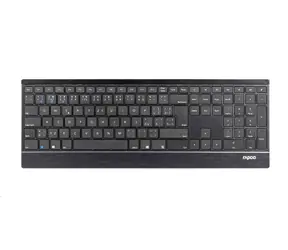 Rapoo E9500M Multimode schwarz / kabellose Tastatur / 2,4 GHz / BT 3.0 und 4.0 / ultradünn / Nano USB / 2x AA Batterie