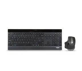 Rapoo 9900M Multi-Mode schwarz / kabelloses Tastatur- und Maus-Set / 2,4 GHz / BT 3.0 und 4.0 / CZ -Version