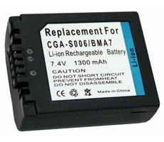 Trx -Akku für Panasonic 1300 mAh / CGA-S006E / CGR-S006 / DMW-BMA7 / DMWBMA7 / CGR-S006E / CGA-S006A / CGR-S006A