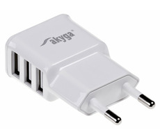 Trx Akyga USB-Ladegerät 220V (3x USB-A) weiß / 5V / 3,1A