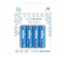 TESLA BLUE+ Zink-Kohlenstoff-Bleistiftbatterie AA (R06), 4 Stück / Blister