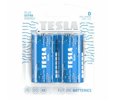 TESLA BLUE+ Zink-Kohlenstoff große Monozellenbatterie D (R20) 2 Stück / Blister