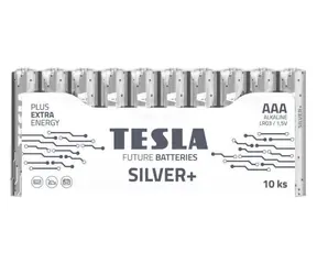 TESLA SILVER+ AAA Alkaline Micropencil Batterie (LR03) 10 Stück / Folie