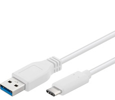 PremiumCord verbindet USB 3.0-Kabel mit USB-C - USB-A-Anschlüssen, weiß, 50 cm