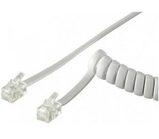 PremiumCord Telefon-Kopfhörerkabel, verdrillt, 4 Adern , 4M - Weiß