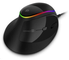 Connect IT GAME FOR HEALTH CMO-2800-BK schwarz / Ergonomische vertikale Maus / 3200DPI / 6 Tasten / USB / 1,5 m