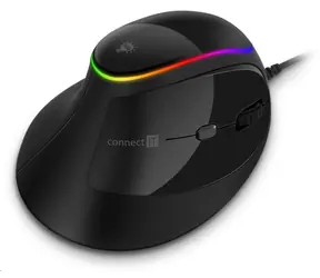Connect IT GAME FOR HEALTH CMO-2800-BK schwarz / Ergonomische vertikale Maus / 3200DPI / 6 Tasten / USB / 1,5 m
