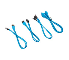 Corsair Premium Sleeved Frontpanel-Kabel blau / 5 Stück Verbindungskabel mit Schrankblende / Länge 300 mm
