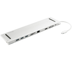 Sandberg USB-C 10-in-1-Dockingstation / HDMI / LAN / VGA / Kartenleser / 3xUSB 3.0 / Audio-Buchse / PD 100W