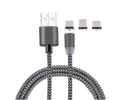 DF Magnetisches USB-Lade-Kombikabel OEM Farbmischung / Lightning (M) / MicroUSB (M) / USB-C (M) 
