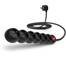 Connect IT Verlängerungskabel 230 V 6 Steckdosen 3 ms Schalter (schwarz)