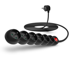 Connect IT Verlängerungskabel 230 V 6 Steckdosen 5 ms Schalter schwarz