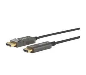 MicroConnect Premium Optic DisplayPort 1.4 - HDMI Kabel MM / 10m / 6mm / 4K@60MHz / schwarz
