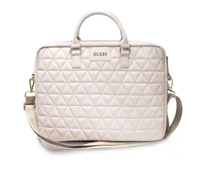 Guess Gesteppte Laptoptasche 15" rosa / ECO-Leder