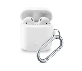 CellularLine Bounce Schutzhülle mit Karabiner für Apple AirPods 1 & 2 weiß