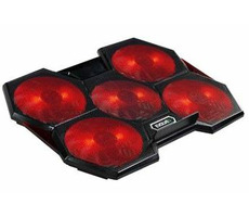 Evolveo ANIA 14 schwarz / Kühlständer für Laptops 12" - 17,3" / 5 Lüfter / LED-Hintergrundbeleuchtung / USB