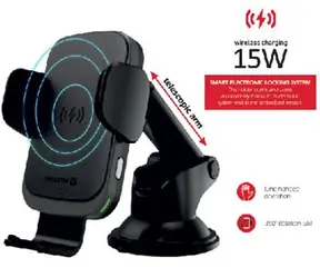 Swissten S-GRIP W2-HK3 schwarz / Autohalterung mit kabelloser Aufladung / 15W