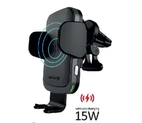 Swissten S-GRIP W2-AV5 schwarz / Autohalterung mit kabellosem Laden / 15W
