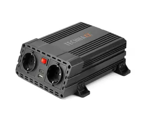 Technaxx TE19 Spannungswandler / 600W / Eingang 12V DC / 2xUSB / 2x230V Buchse / schwarz