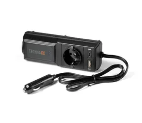 Technaxx TE21 Spannungswandler / 200W / Eingang 12V DC / 2xUSB / 1x230V Buchse / schwarz