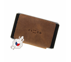 FIXED Tiny Wallet Geldbörse aus echtem Rindsleder (FIXW-STN-BRW) Braun