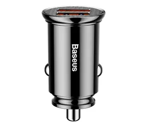 Baseus Circular USB-Autoladegerät schwarz / 30W / QC 3.0 / 2x USB-A / für Zigarettenanzünder im Auto