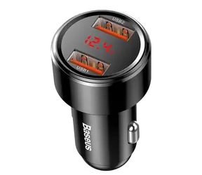 Baseus Magic Dual QC USB-Autoladegerät / 45W / 2x USB-A / QC 3.0 / 6A / LED-Anzeige / Schwarz
