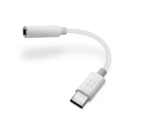 FIXED Link-Adapter zum Anschluss von Kopfhörern von USB-C an 3,5-mm-Klinke mit DAC-Chip weiß / Android OS-Unterstützung