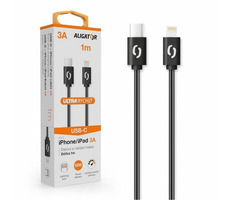 Aligator Datenkabel POWER 3A USB-C - Lightning 1m schwarz