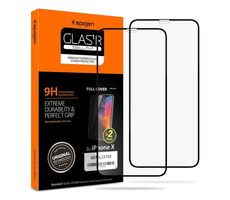 Spigen Glass FC Panzerglas für Apple iPhone 11 Pro & XS & X schwarz / 2 Stk