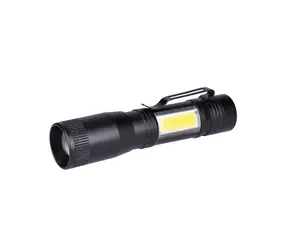 Solight WL115 LED Metalllampe 3W + COB schwarz / 150 + 60lm / AA 