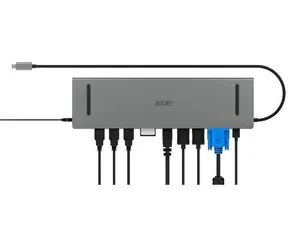 Acer ACG-DCK-C1 Silber / 1xUSB-C / 1xVGA / 3xUSB-A 3.1 / 1xRJ45 / 1x Kombi-Audio-Mikro / 2 x HDMI