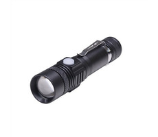 Solight WN33 wiederaufladbare LED-Taschenlampe mit Fahrradhalterung / 400 lm / Fokus / Li- ION / USB