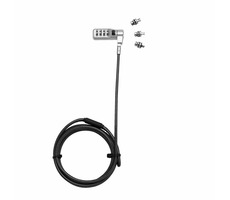 Dicota Universelles Sicherheitskabelschloss kombiniert / 3 austauschbare Köpfe / mit Schlüssel