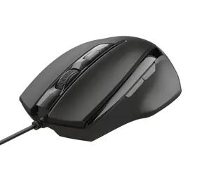 Trust Voca Comfort Mouse schwarz / Optische Maus / 2400DPI / 6 Tasten / USB / 1,6 m