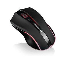 Modecom MC-WRM1 schwarz / kabellose optische Maus / 5 Tasten / 1600 DPI / USB / Hintergrundbeleuchtung