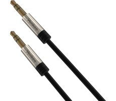 YENKEE YCA 402 BSR Stereo Audio AUX Twisted Kabel mit 3,5 mm Klinkenstecker / 2x 3,5 mm Klinke MM / 1,8m