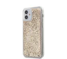 Guess 4G Liquid Glitter Backcover für Apple iPhone 12 mini gold