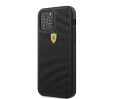 Ferrari On Track Perforierte Rückseite für Apple iPhone 12 & 12 Pro Schwarz