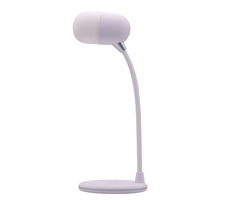 Terratec Charge AIR Light & Sound weiß / LED-Lampe / kabelloses Laden 5W / Bluetooth / 3W Lautsprecher