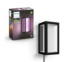 Philips Hue Impress LED 1x16W Wand schwarz + Adapter / Außenwandleuchte / 1200lm / 2000-6500K / RGB / IP44