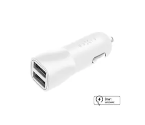 FIXED Autoladegerät 15W mit 2xUSB-Ausgang weiß / SMART Rapid Charge