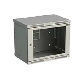 Solarix SENSA-9U-64-11-G / Wandschrank SENSA 9U 400mm / Glastür / RAL 7035