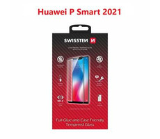 Swissten FULL GLUE COLOR FRAME CASE FRIENDLY Glas für Huawei P SMART 2021 schwarz